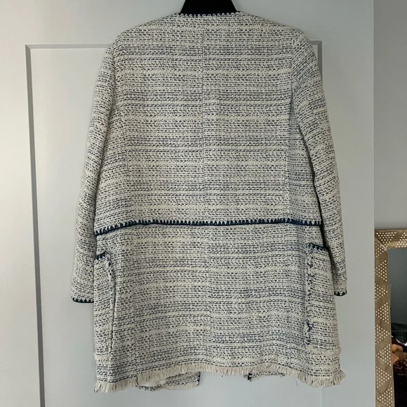 Zara Frayed Cotton Coat - Picture 7 of 8